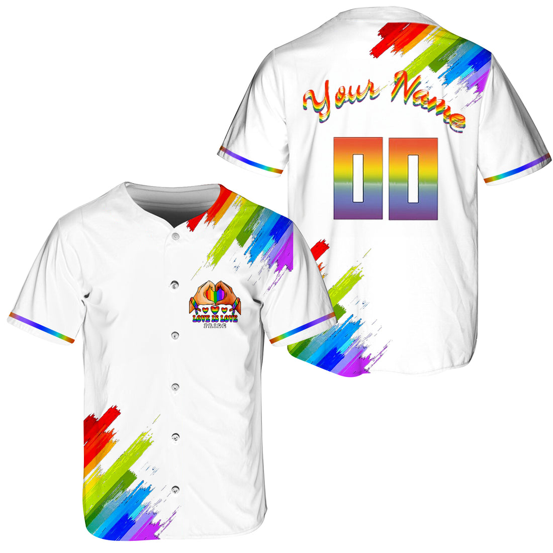 Custom Love Is Love Pride Baseball Jerseys