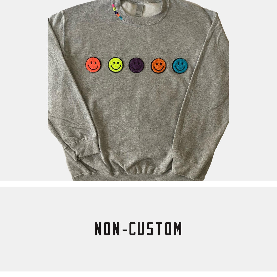 Rainbow Smiley Emoji Embroidered Sweatshirt