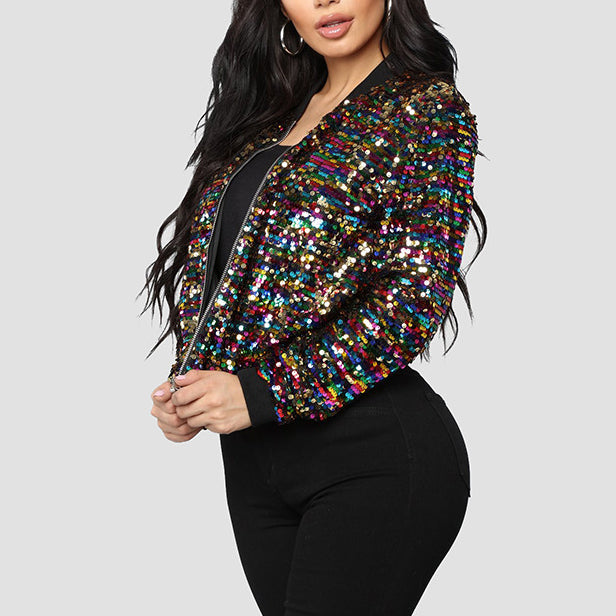 Rainbow Sequin Blazer