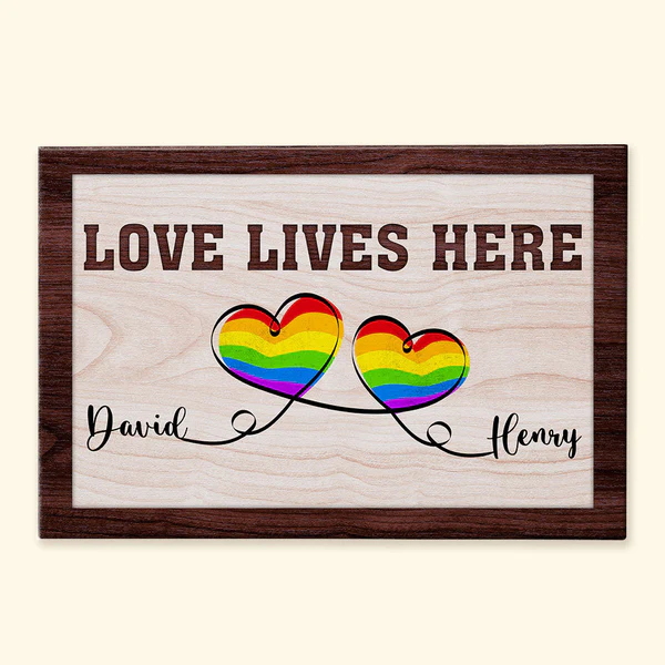 Love Lives Here - Personalized Canvas