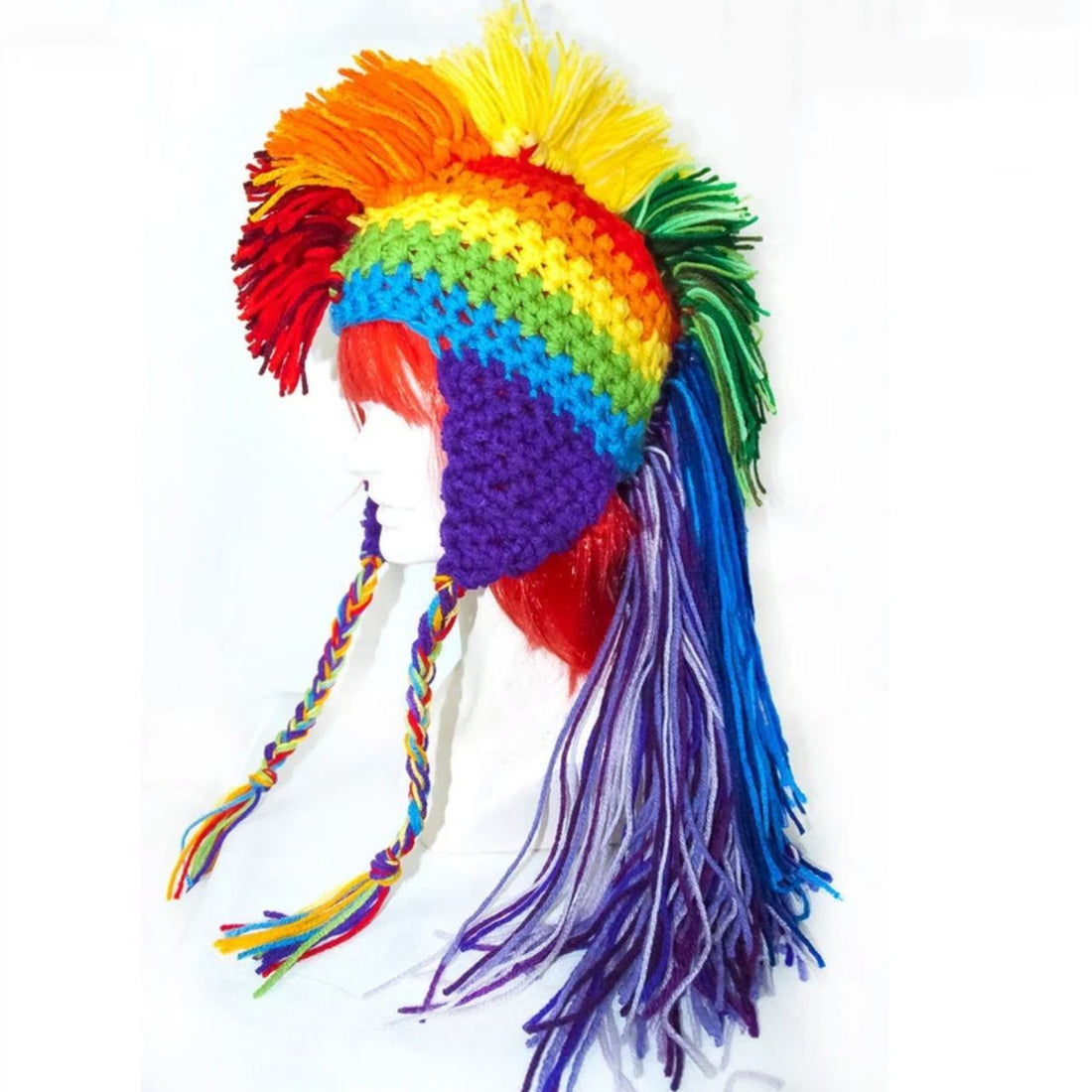 [No Accessories]  Colorful Roman knight hatter crochet hat