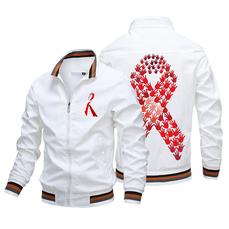 Red Ribbon AIDS Prevention - Custom Flight Jacket