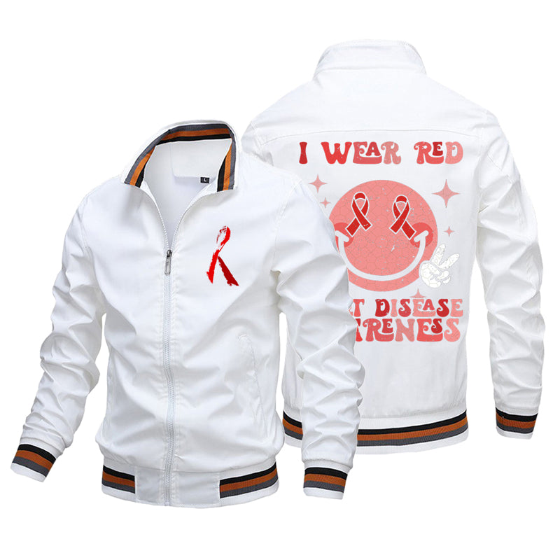 I Wear Red Heart Disease Awareness - Custom Flight Jacket