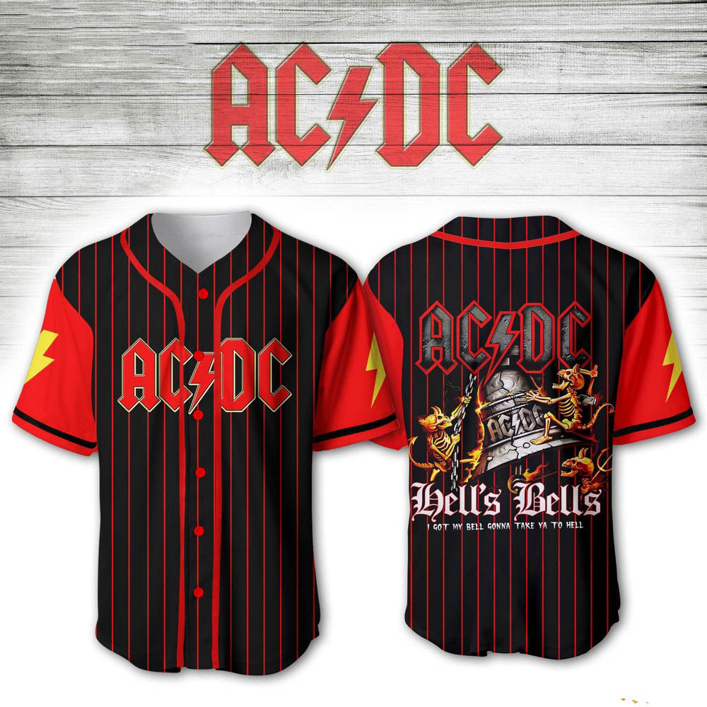 AC/DC - World Tour Hells Bells Baseball Jerseys