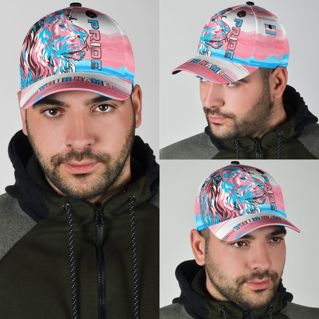 PERSONALIZED LGBT LION PRIDE TRANSGENDER COLOR 3D CLASSIC CAP