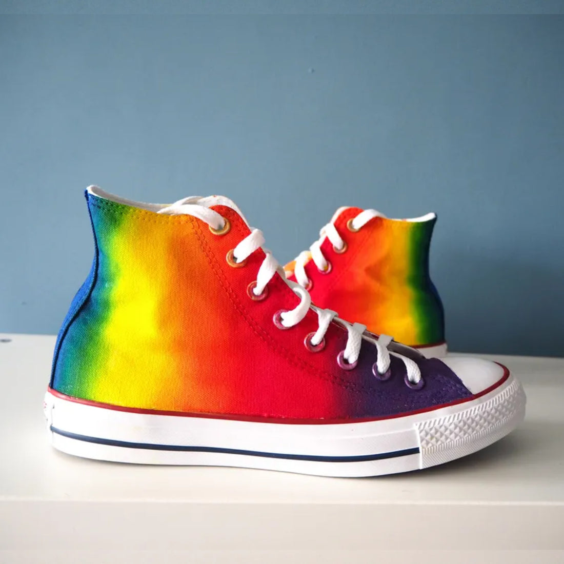 Custom hand painted rainbow shoes, Pride Shoes, rainbow sneakers