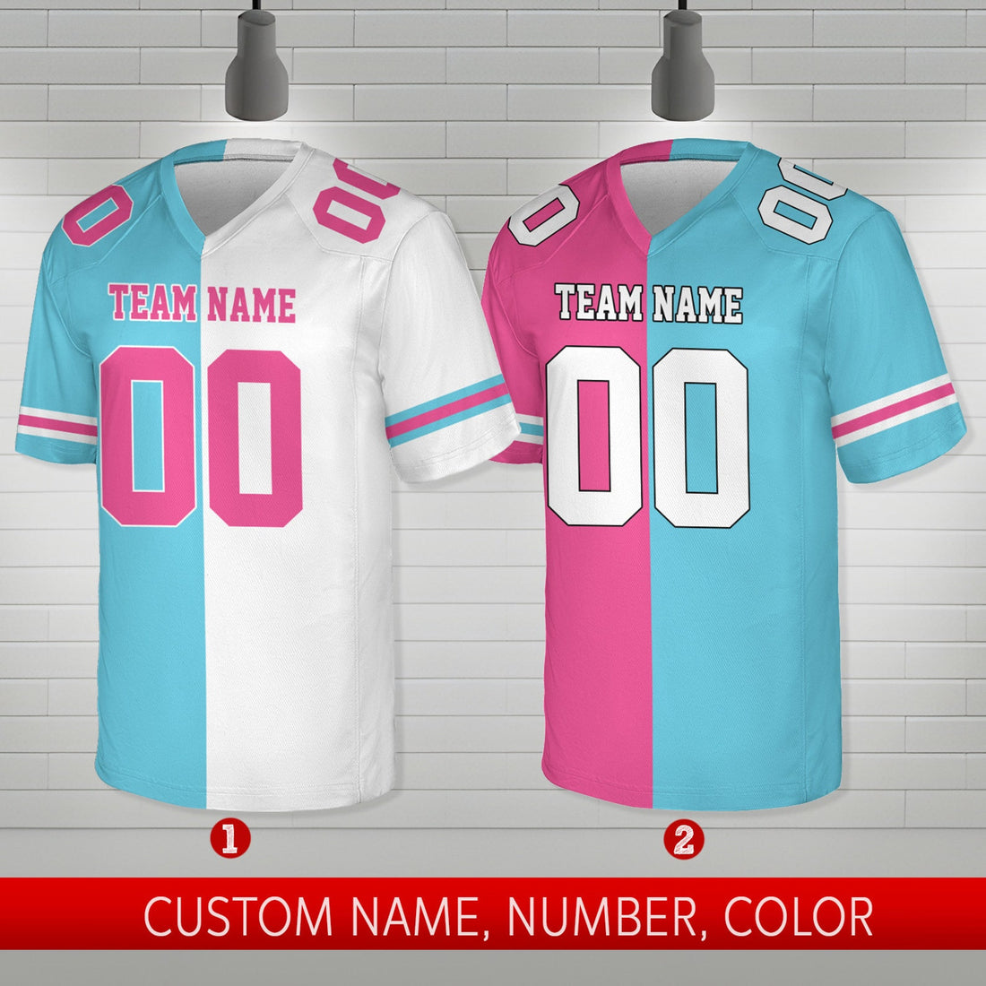 Custom Color Match V-neck Short Sleeve Jersey Shirt