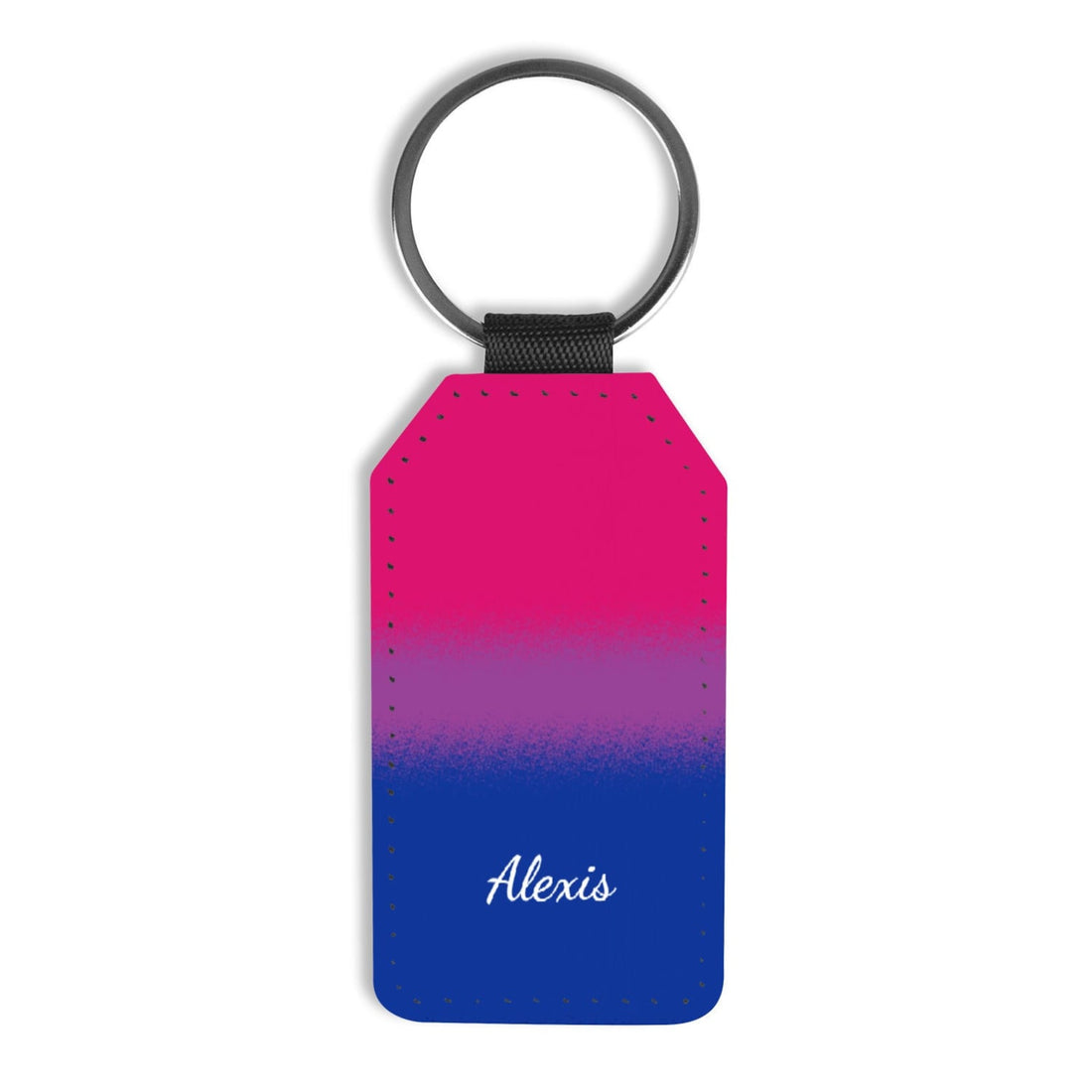 Personalized bisexual keychain; Custom name bi pride flag keyring; Customized LGBTQ merch