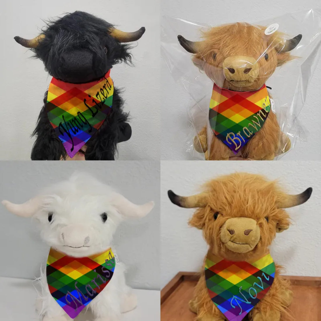 lgbt Highland cow plush toy, cute plush, stuffed animal,Scottish Highland cow,birthday gift