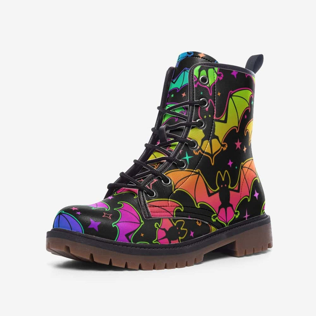 Rainbow Bats Vegan Leather Boots