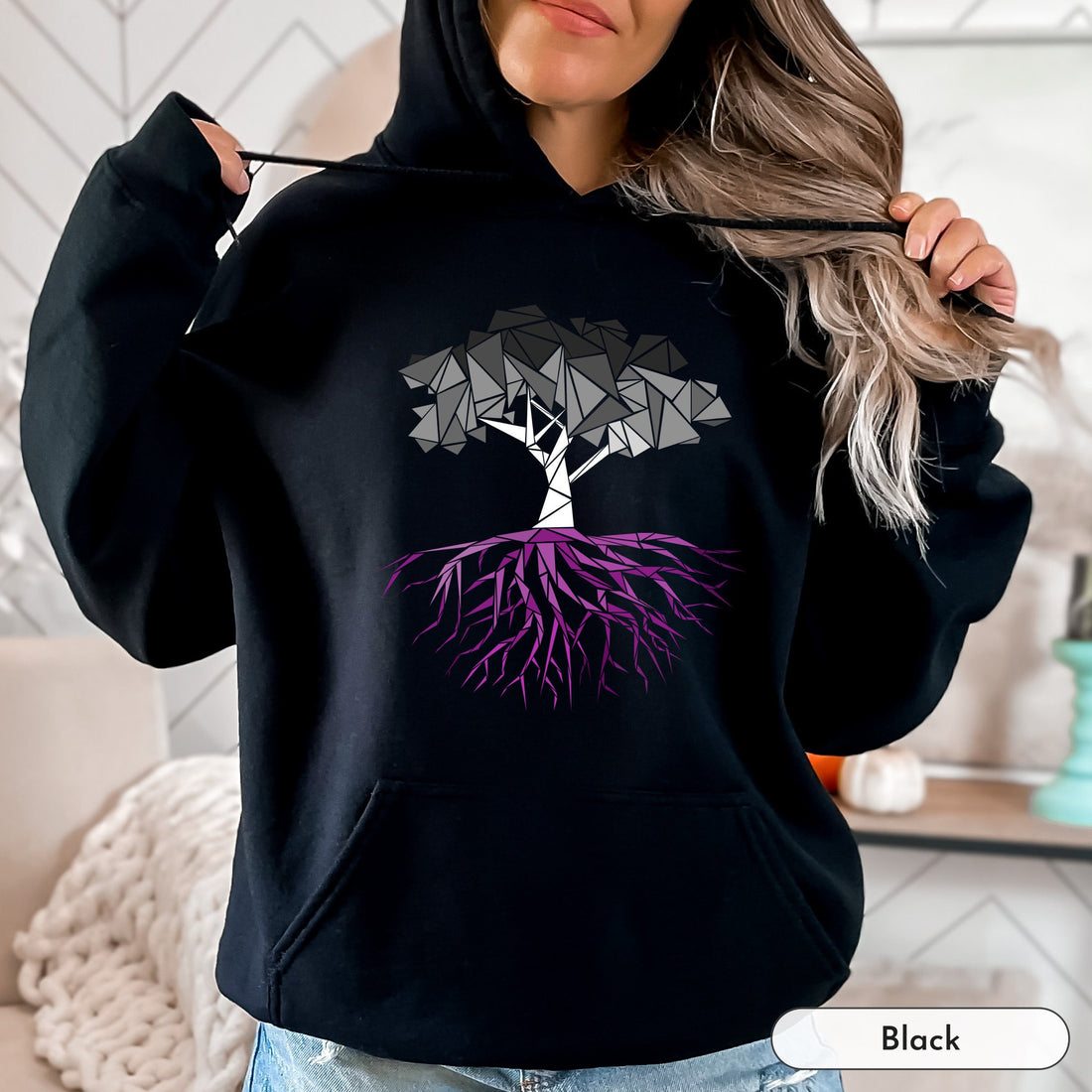 Abstract Tree - Asexual Gender Neutral Hoodie