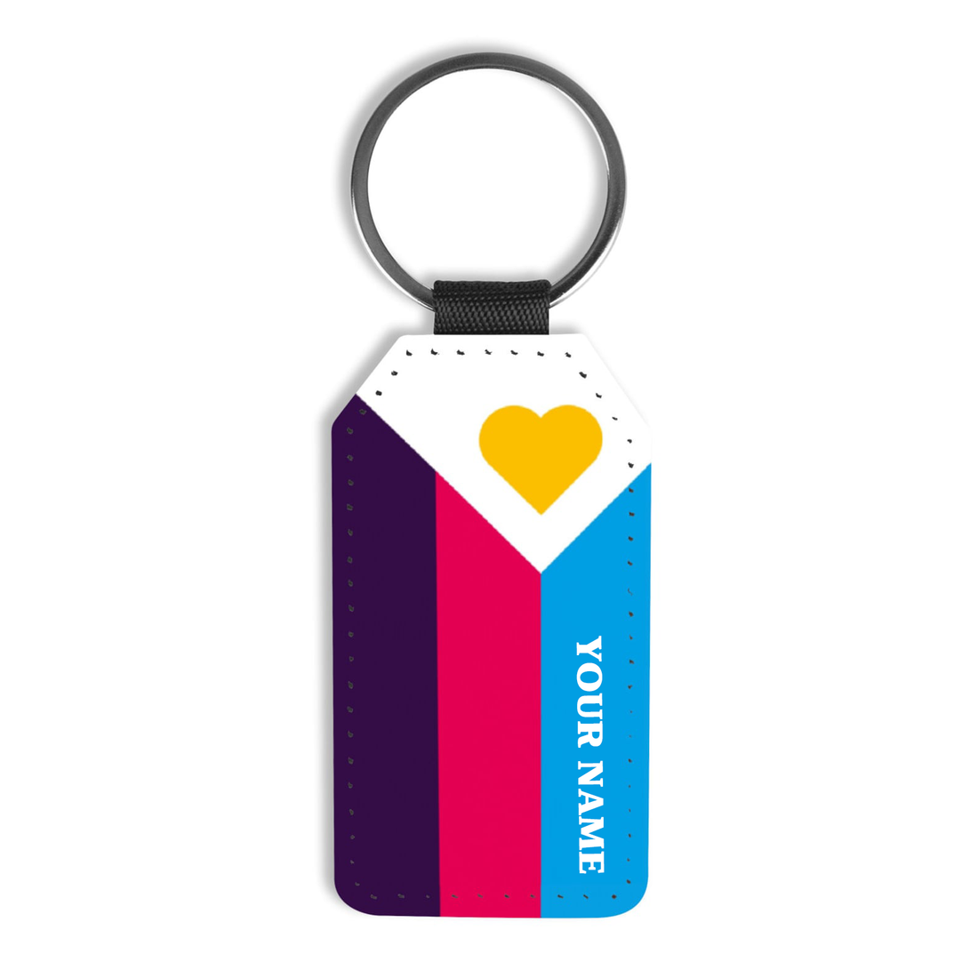 Tricolor polyamory keychain; New polyamorous flag keyring; Polyam pride accessories; Poly pride gift for throuples;