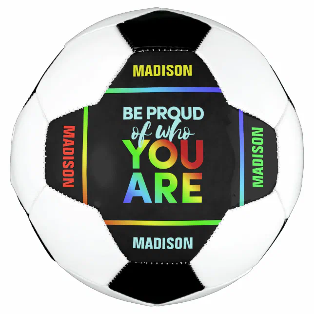 Custom LGBTQ Name Pride Soccer ball