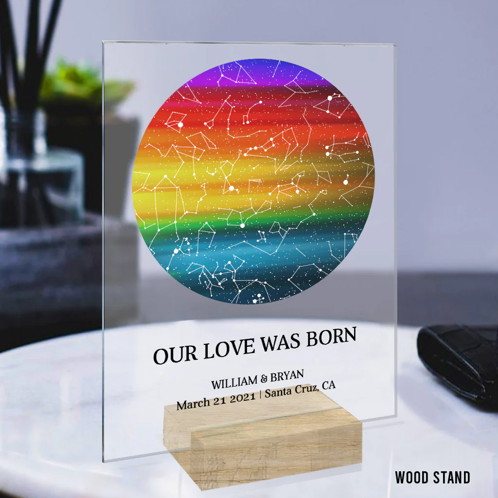 Our Love Was Born - Personalized LGBT Support Transparent Acrylic Plaque