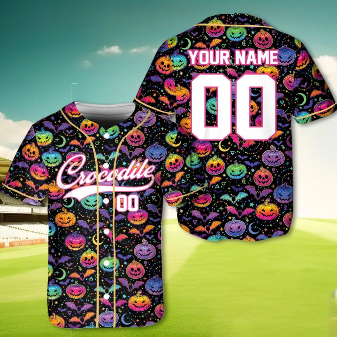 Custom Team, Names, Numbers - Halloween Baseball Jersey