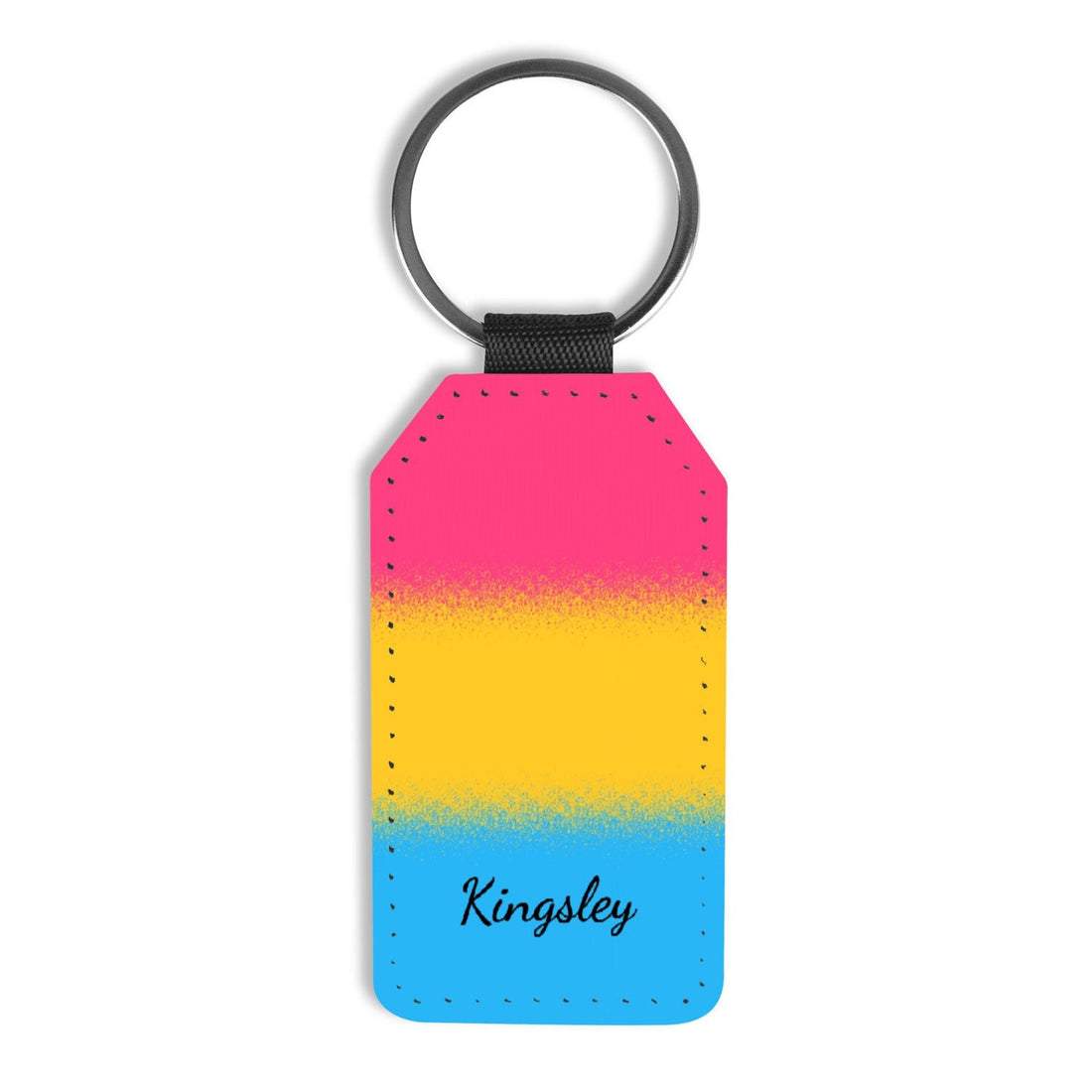 Personalized pansexual keychain; Custom name pan pride flag keyring; Customized LGBTQ merch