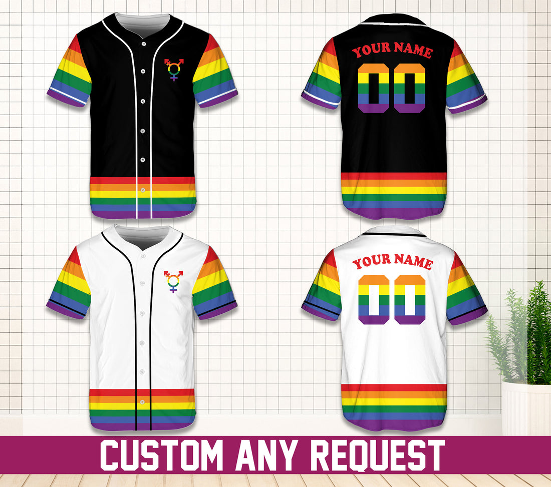 Personalized LGBTQ Baseball Jersey Custom Pride Game Day Outfit