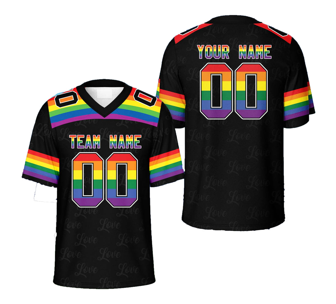 Personalized Name Number Pride Month Football Jersey
