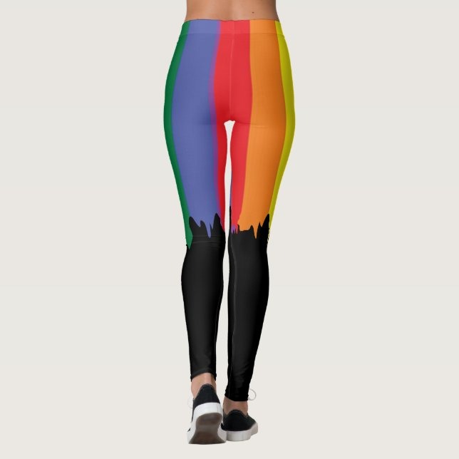 Rainbow Pride Running Paint Novelty Fun Leggings